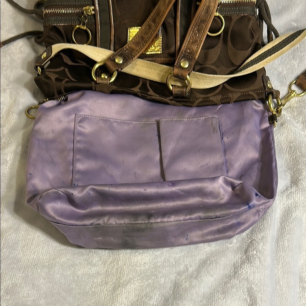 COACH Poppy 13843 Brown Tote Bag - Picture 11 of 15